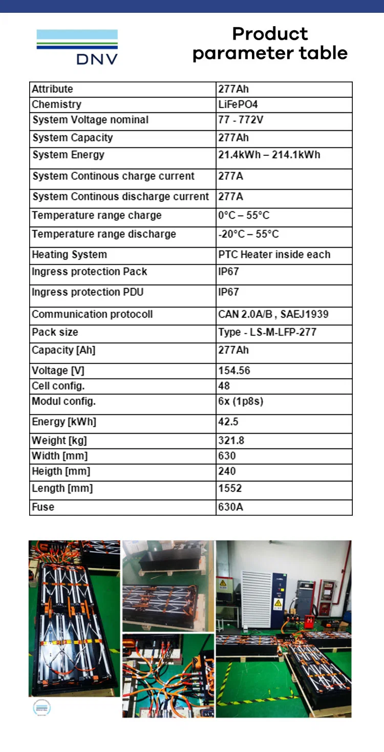277ah 1p48s LFP Certified Lithium Ion Battery Pack